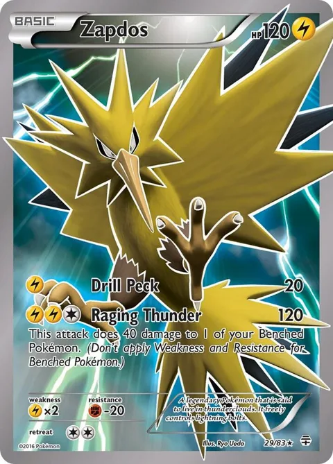 Zapdos #29/83 Holofoil Pokémon card from Generations