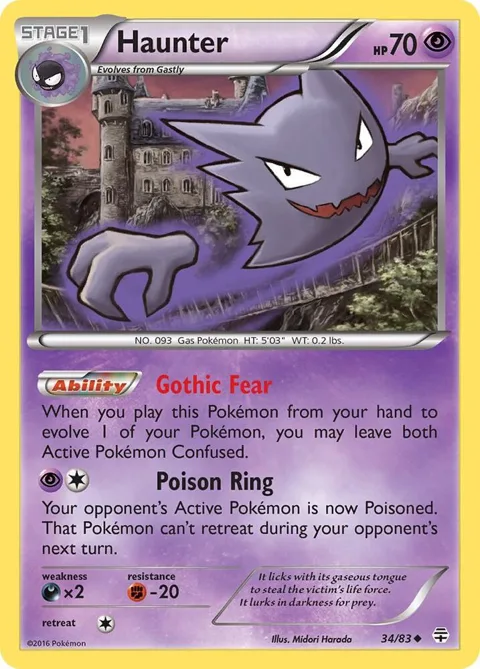 Haunter #34/83 Pokémon card from Generations