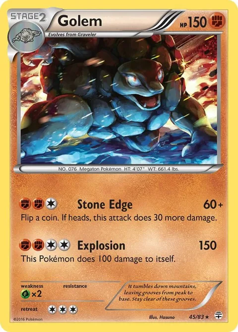 Golem #45/83 Reverse Holofoil Pokémon card from Generations