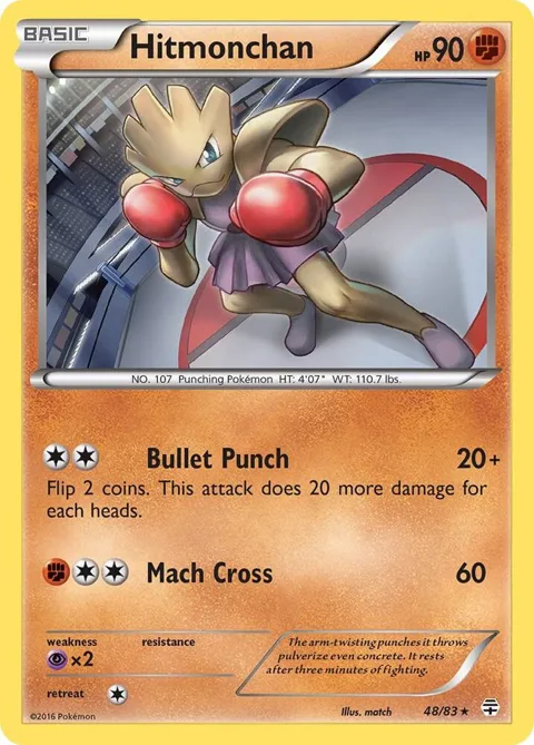 Hitmonchan #48/83 Pokémon card from Generations