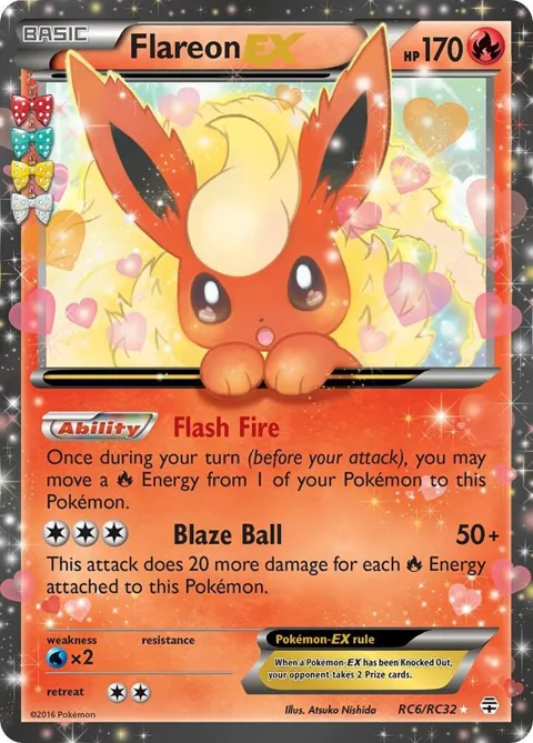 Flareon EX #RC6/RC32 Holofoil Pokémon card from Generations: Radiant Collection
