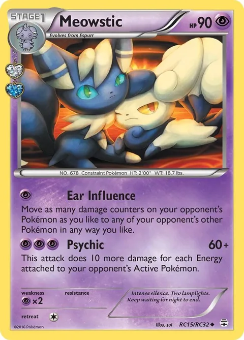 Meowstic #RC15/RC32 Holofoil Pokémon card from Generations: Radiant Collection