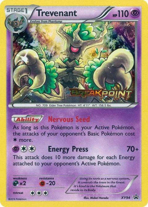 Trevenant Prerelease #XY94 Holofoil Pokémon card from XY Promos