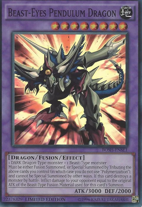 Beast-Eyes Pendulum Dragon BOSH-ENSE1 Yu-Gi-Oh card from Breakers of Shadow