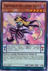 Performapal Skullcrobat Joker OP01-EN007 Yu-Gi-Oh card from OTS Tournament Pack 1