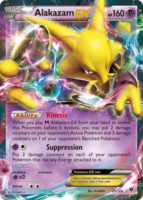Alakazam EX #25/124 Holofoil Pokémon card from XY - Fates Collide