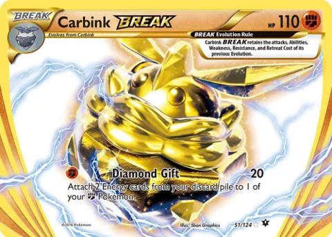 Carbink BREAK #51/124 Holofoil Pokémon card from XY - Fates Collide