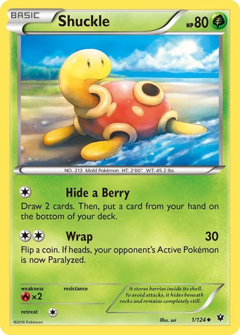 Shuckle #1/124 Pokémon card from XY - Fates Collide