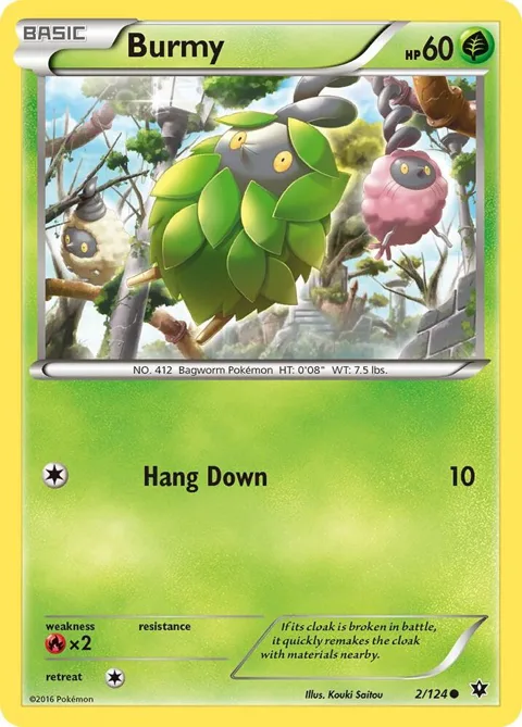 Burmy #2/124 Reverse Holofoil Pokémon card from XY - Fates Collide