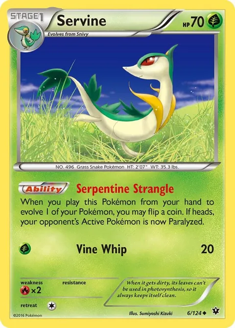 Servine #6/124 Pokémon card from XY - Fates Collide