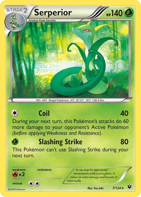 Serperior #7/124 Reverse Holofoil Pokémon card from XY - Fates Collide