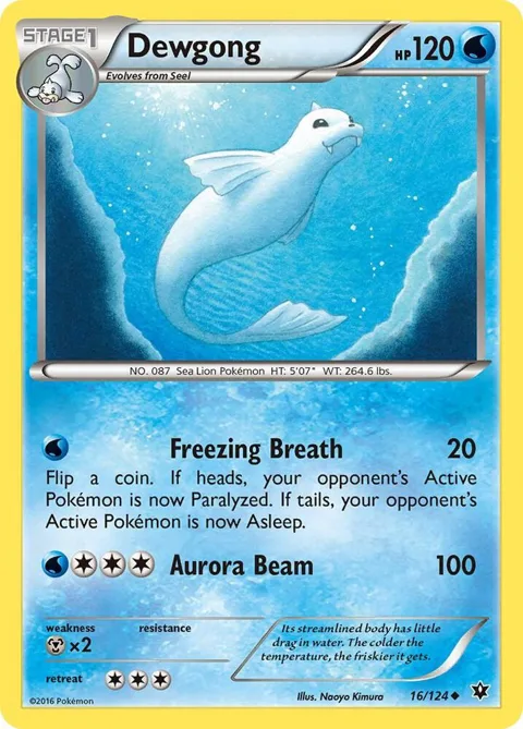 Dewgong #16/124 Pokémon card from XY - Fates Collide