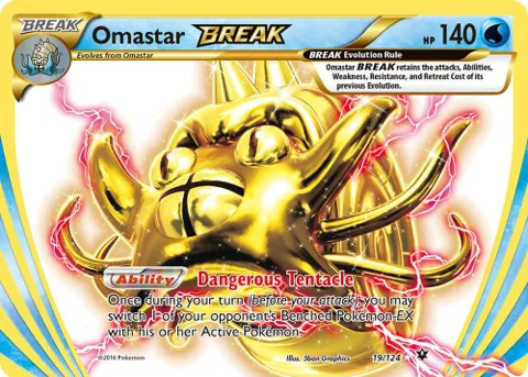 Omastar BREAK #19/124 Holofoil Pokémon card from XY - Fates Collide