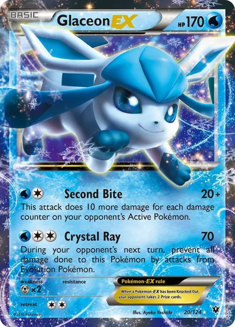 Glaceon EX #20/124 Holofoil Pokémon card from XY - Fates Collide