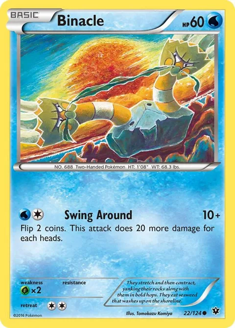 Binacle #22/124 Pokémon card from XY - Fates Collide
