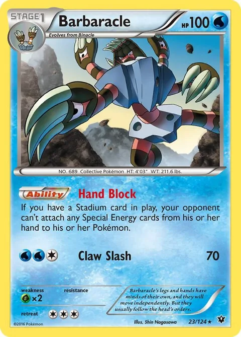 Barbaracle #23/124 Reverse Holofoil Pokémon card from XY - Fates Collide