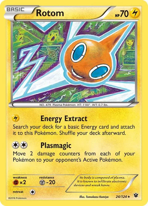 Rotom #24/124 Pokémon card from XY - Fates Collide