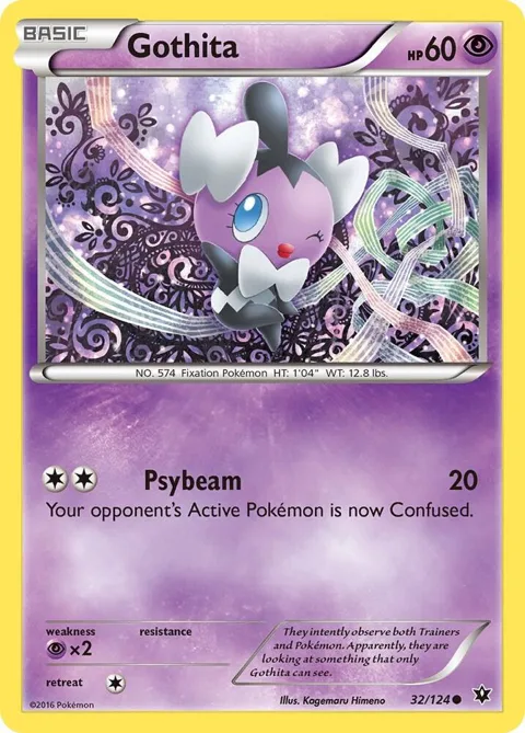Gothita #32/124 Reverse Holofoil Pokémon card from XY - Fates Collide