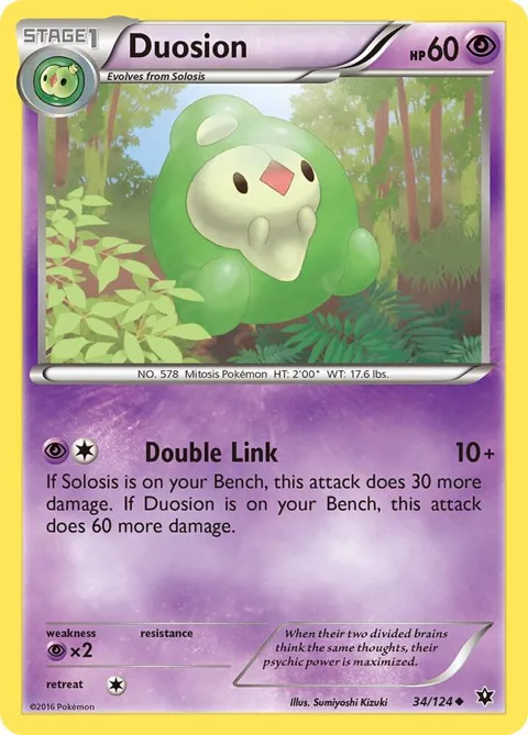 Duosion #34/124 Reverse Holofoil Pokémon card from XY - Fates Collide