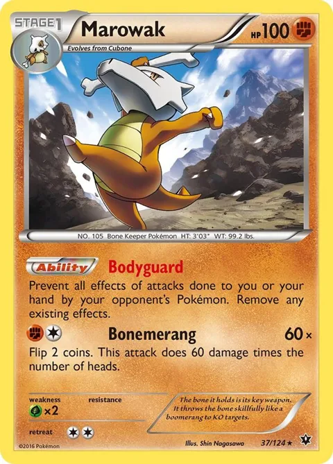Marowak #37/124 Reverse Holofoil Pokémon card from XY - Fates Collide