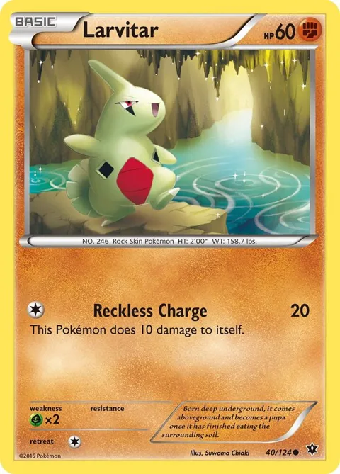 Larvitar 40 #40/124 Pokémon card from XY - Fates Collide