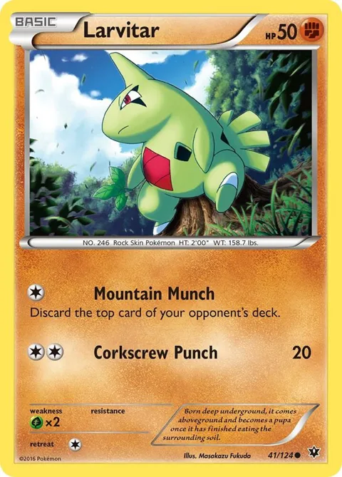 Larvitar 41 #41/124 Pokémon card from XY - Fates Collide