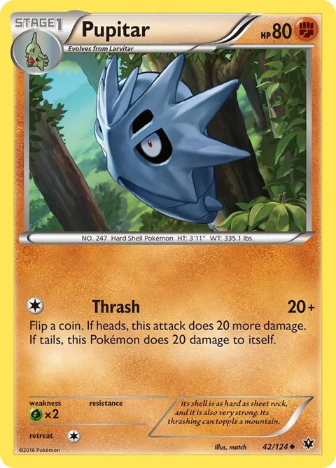 Pupitar #42/124 Pokémon card from XY - Fates Collide