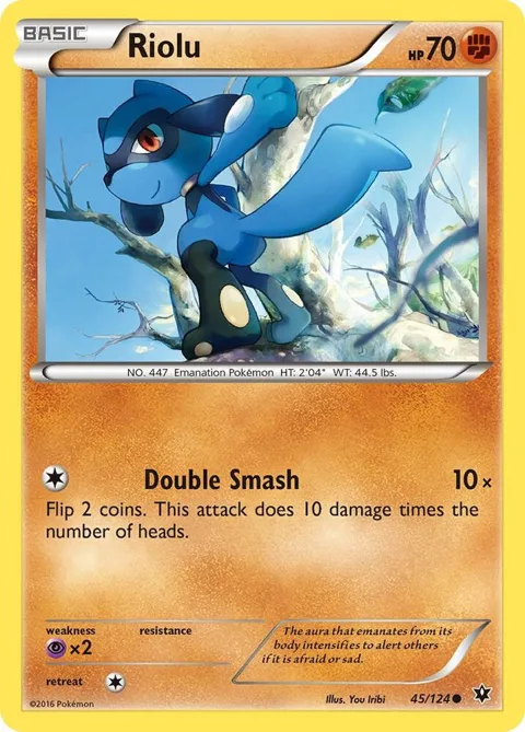 Riolu 45 #45/124 Pokémon card from XY - Fates Collide
