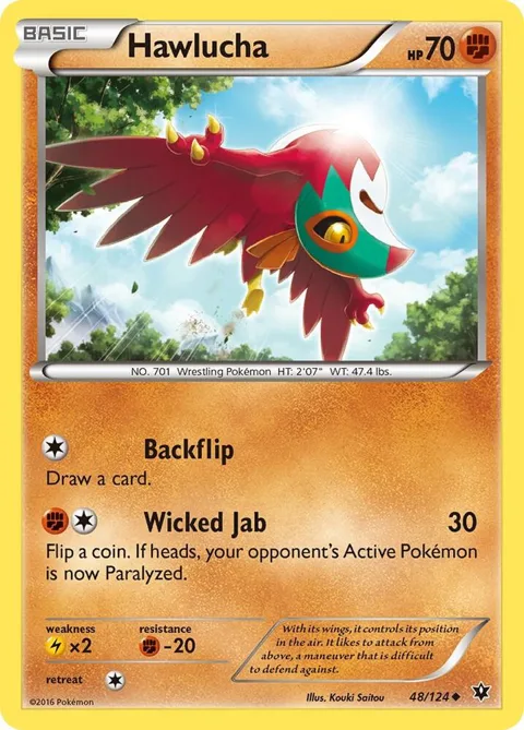 Hawlucha #48/124 Pokémon card from XY - Fates Collide