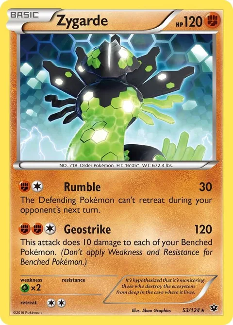 Zygarde 53 #53/124 Reverse Holofoil Pokémon card from XY - Fates Collide
