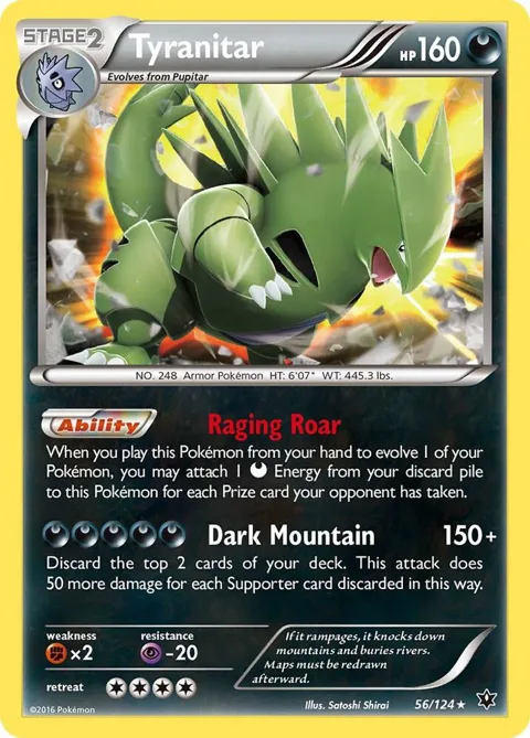 Tyranitar #56/124 Reverse Holofoil Pokémon card from XY - Fates Collide