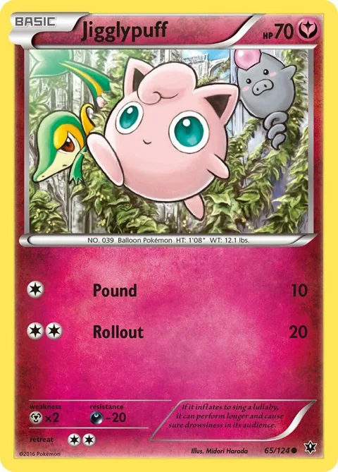 Jigglypuff #65/124 Reverse Holofoil Pokémon card from XY - Fates Collide