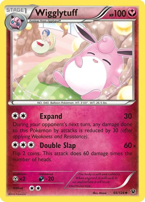 Wigglytuff #66/124 Reverse Holofoil Pokémon card from XY - Fates Collide