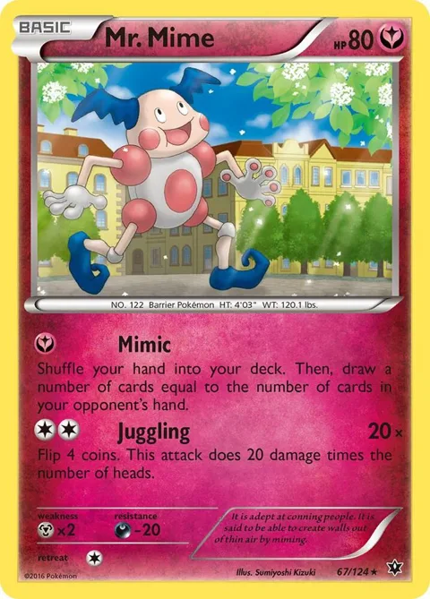 Mr. Mime #67/124 Reverse Holofoil Pokémon card from XY - Fates Collide