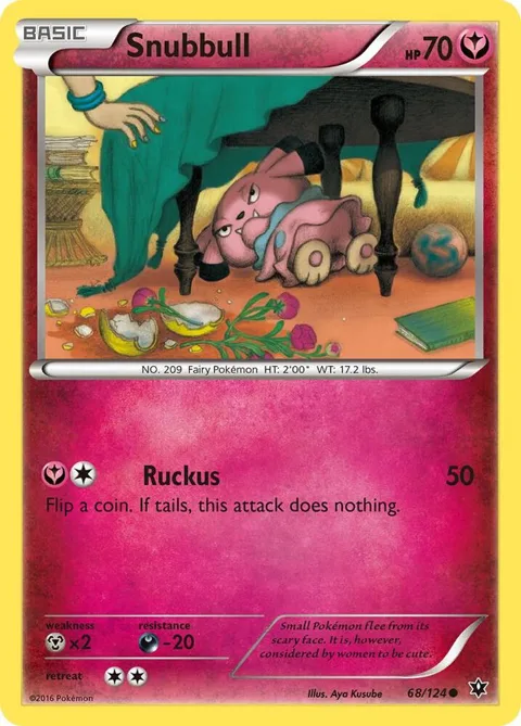 Snubbull #68/124 Reverse Holofoil Pokémon card from XY - Fates Collide