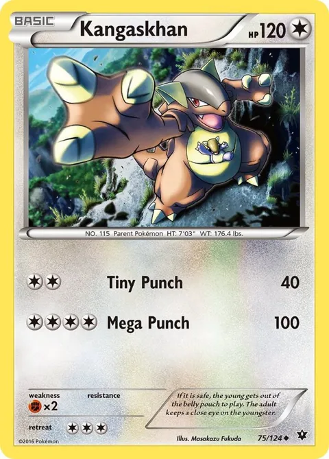 Kangaskhan #75/124 Pokémon card from XY - Fates Collide