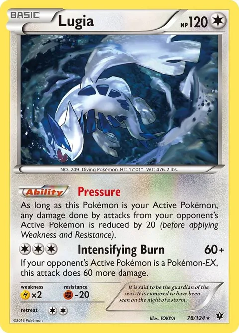 Lugia #78/124 Pokémon card from XY - Fates Collide