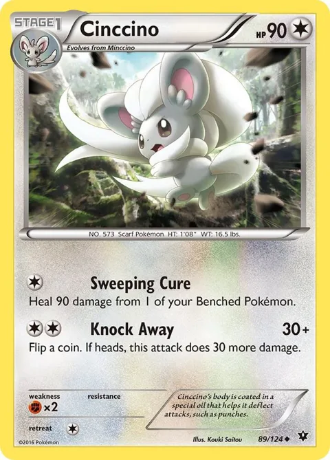 Cinccino 89 #89/124 Reverse Holofoil Pokémon card from XY - Fates Collide