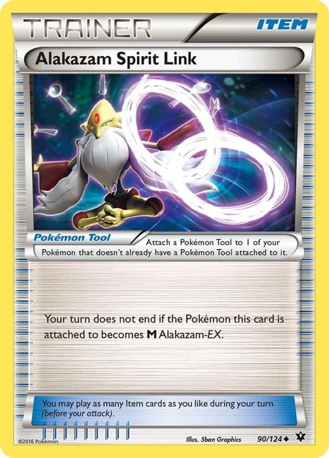 Alakazam Spirit Link #90/124 Reverse Holofoil Pokémon card from XY - Fates Collide
