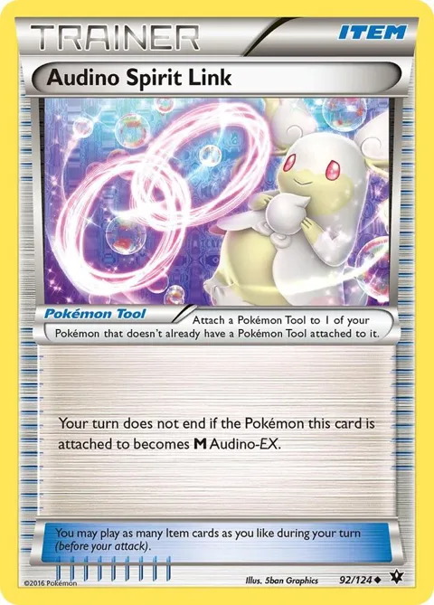 Audino Spirit Link #92/124 Reverse Holofoil Pokémon card from XY - Fates Collide