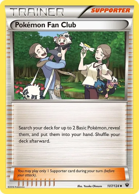 Pokemon Fan Club #107/124 Reverse Holofoil Pokémon card from XY - Fates Collide