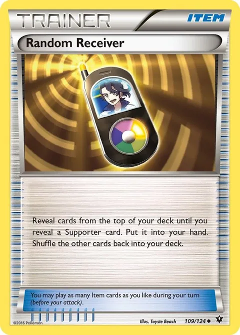 Random Receiver #109/124 Reverse Holofoil Pokémon card from XY - Fates Collide