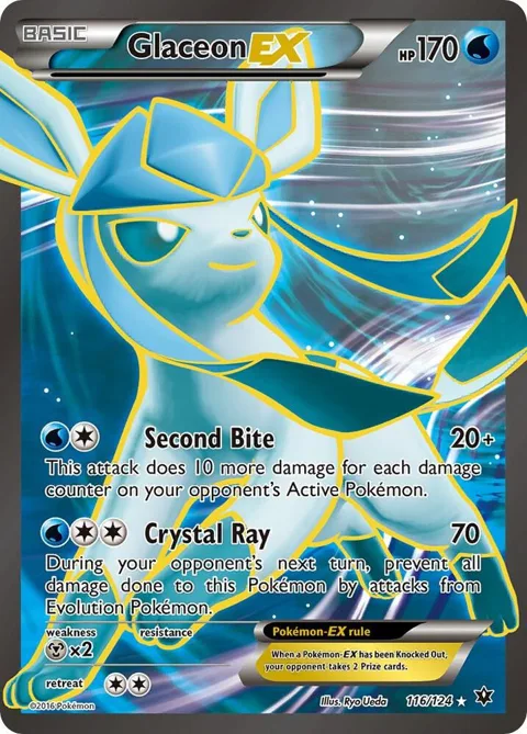 Glaceon EX Full Art #116/124 Holofoil Pokémon card from XY - Fates Collide