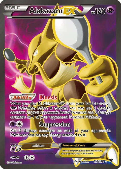 Alakazam EX Full Art #117/124 Holofoil Pokémon card from XY - Fates Collide