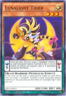 Lunalight Tiger SHVI-EN013 1st Edition Yu-Gi-Oh card from Shining Victories