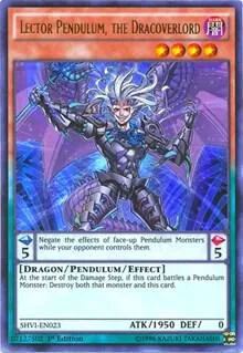 Lector Pendulum, the Dracoverlord SHVI-EN023 1st Edition Yu-Gi-Oh card from Shining Victories