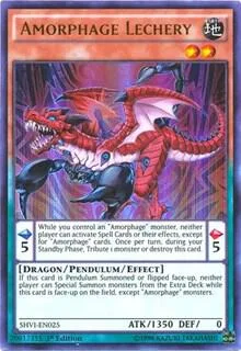 Amorphage Lechery SHVI-EN025 1st Edition Yu-Gi-Oh card from Shining Victories