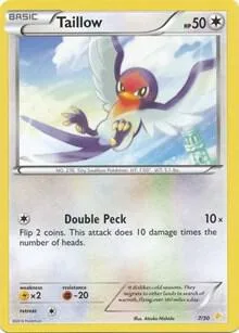 Taillow #7/30 Pokémon card from XY Trainer Kit: Pikachu Libre & Suicune