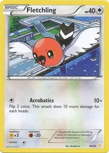 Fletchling #16/30 Pokémon card from XY Trainer Kit: Pikachu Libre & Suicune