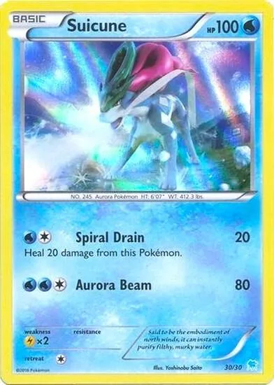Suicune 30 - Holo #30/30 Holofoil Pokémon card from XY Trainer Kit: Pikachu Libre & Suicune